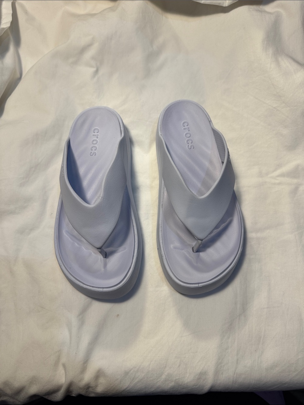 CROCS Womens Platform Flip Sandals - Light Lavender